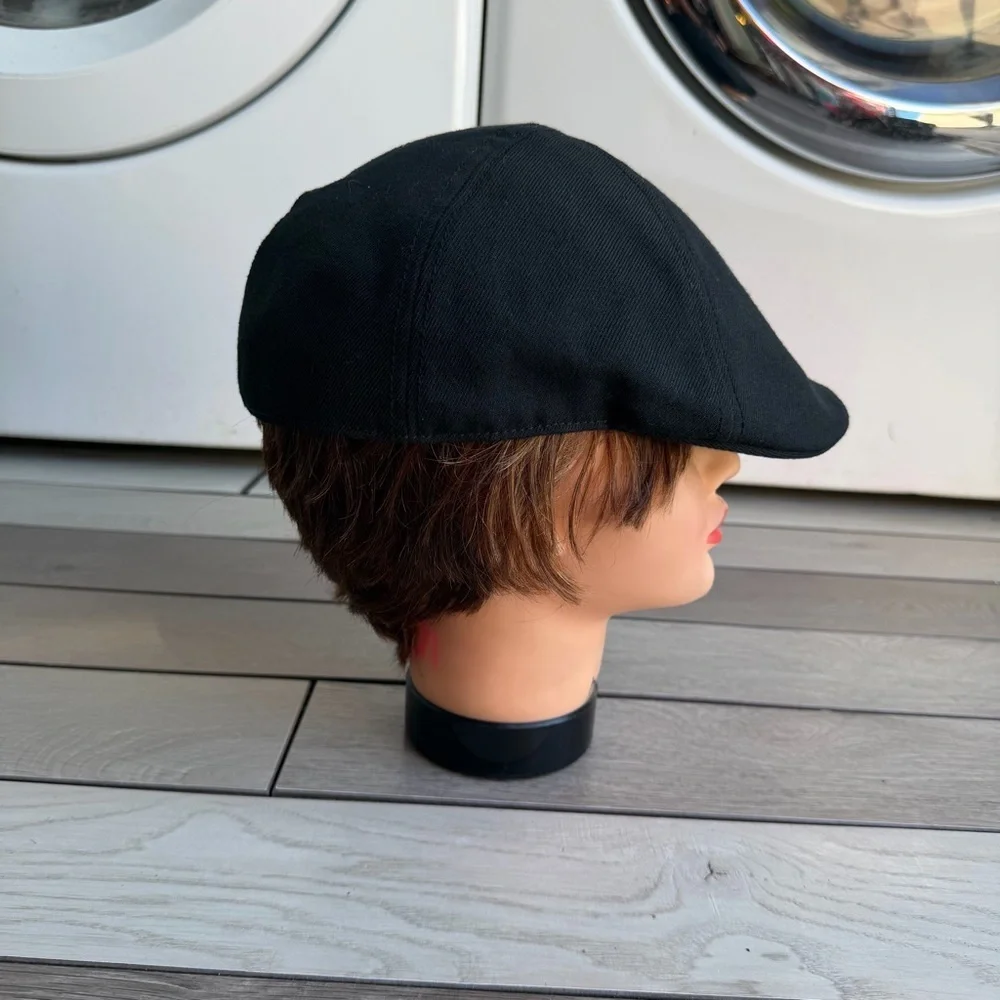 Men's Black Flat Cap